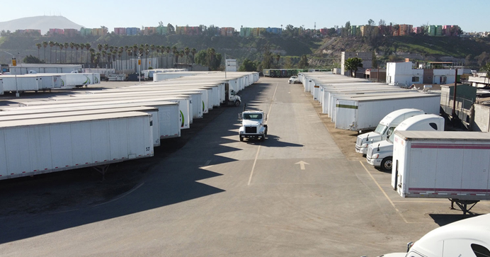 Air view of parking lot